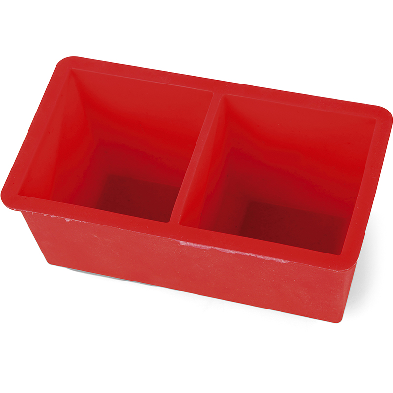 Форма для льда квадратная, 2 секции, красный силикон