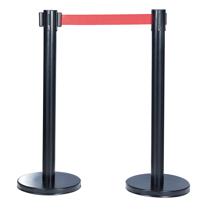 Стойки ограждения с вытяжной лентой,  чёрные