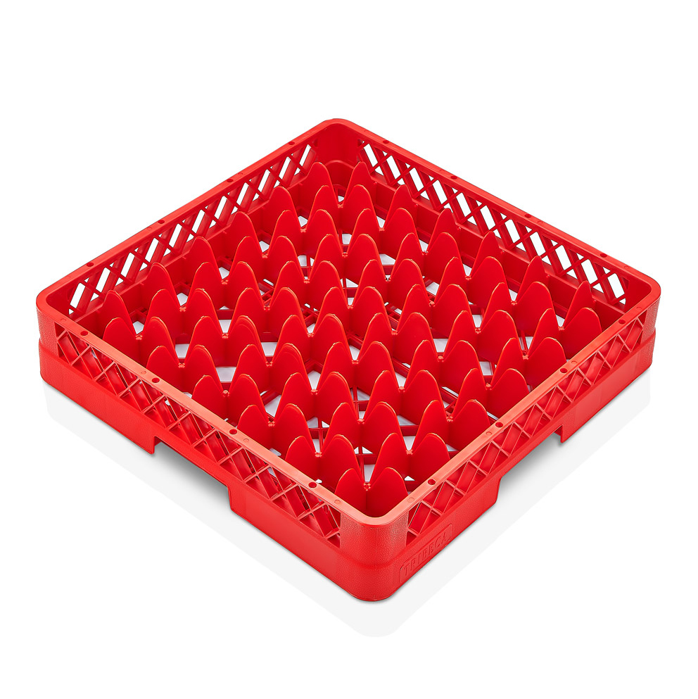 Решётка посудомоечная для 49 стаканов красная
