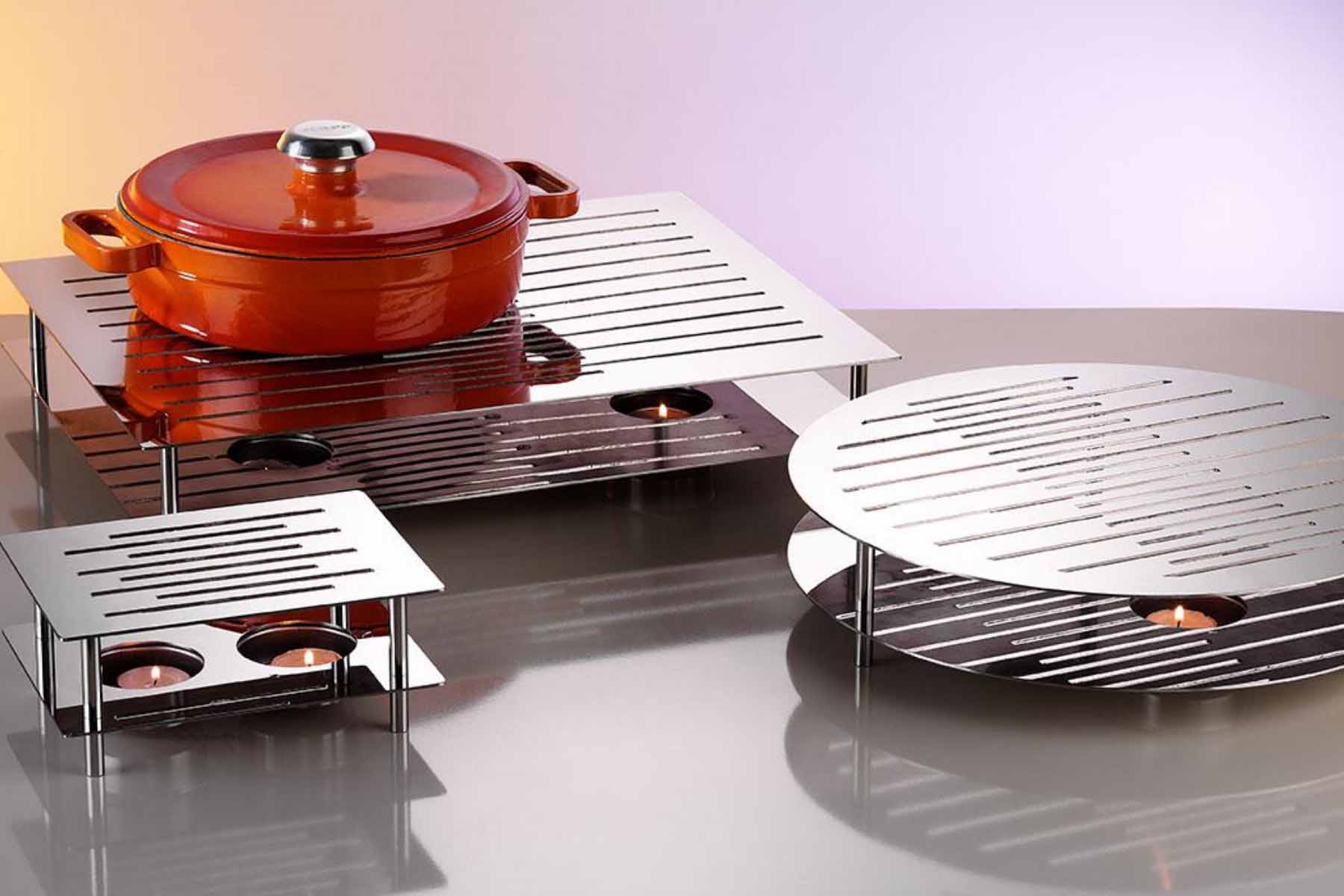 Подогреватель круглый  2х ярусный с решетками