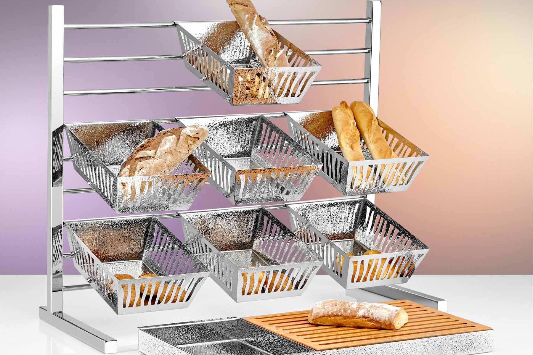 Стенд для хлеба с корзинками