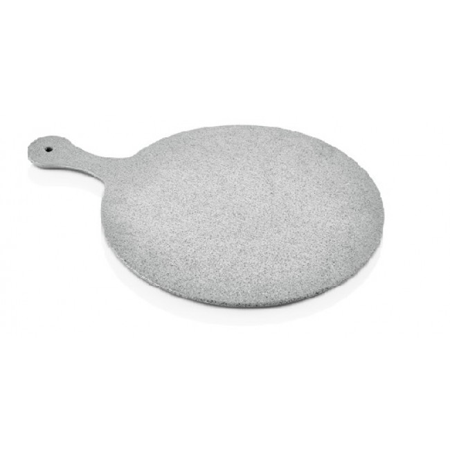 Доска для подачи круглая, с ручкой, GREY GRANITE Ø35 см - длина 48 см